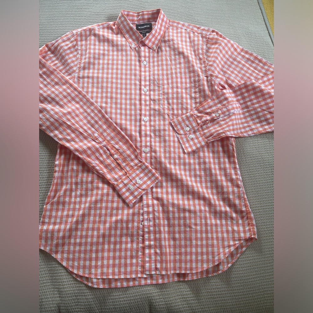 Men’s Bonobos Gingham button down shirt. XL tall